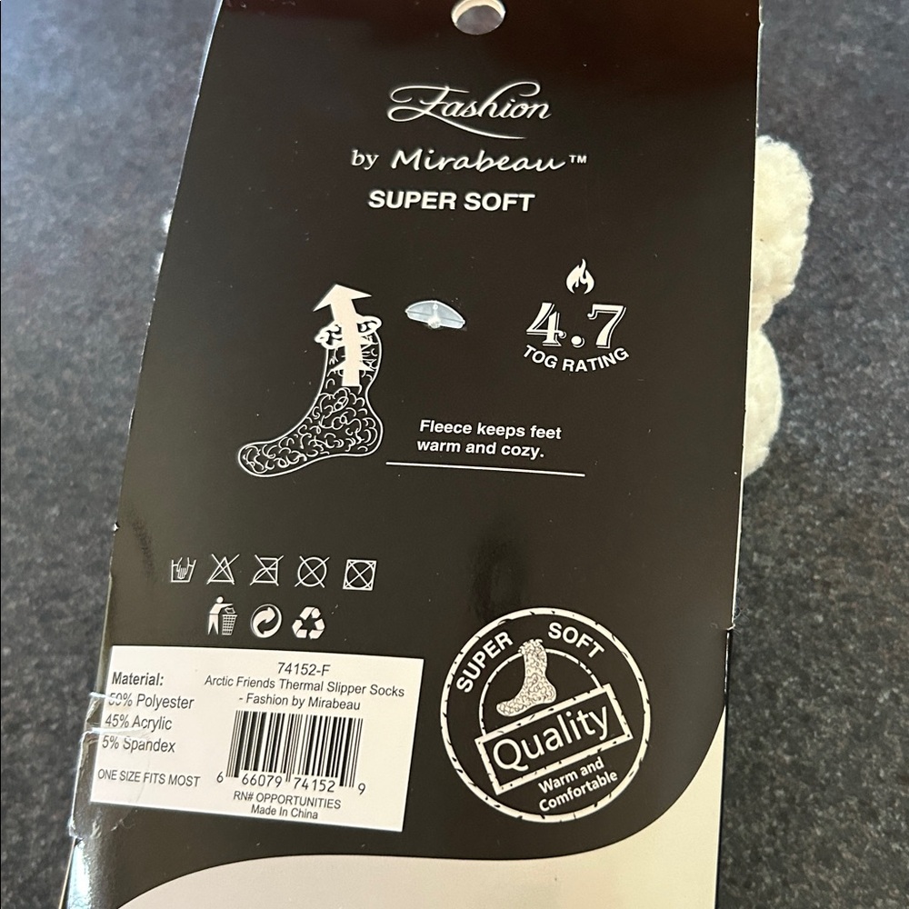 Blue Snowflake Fuzzy Slipper Socks - Picture 3 of 4